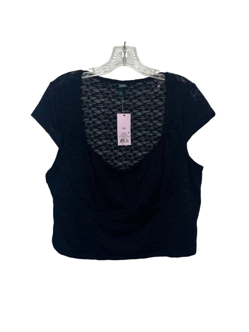 Wild Fable Floral Lace Shirt Womens XXL Black New Casual Summer